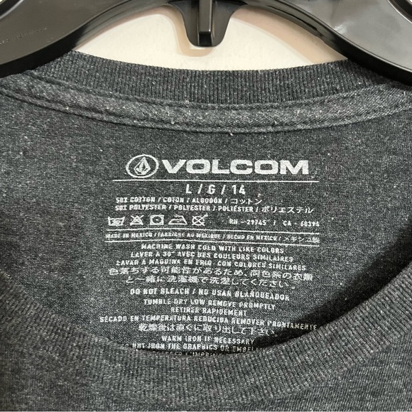 Men's Volcom Gray With Yellow Cotton Blend Graphic T-Shirt Size Large - Picture 3 of 6